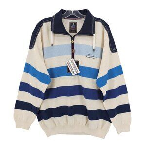 NWT GREEN COAST YACHTING Outfits 1/4 Zip Pullover Striped Nautical Size IT 54